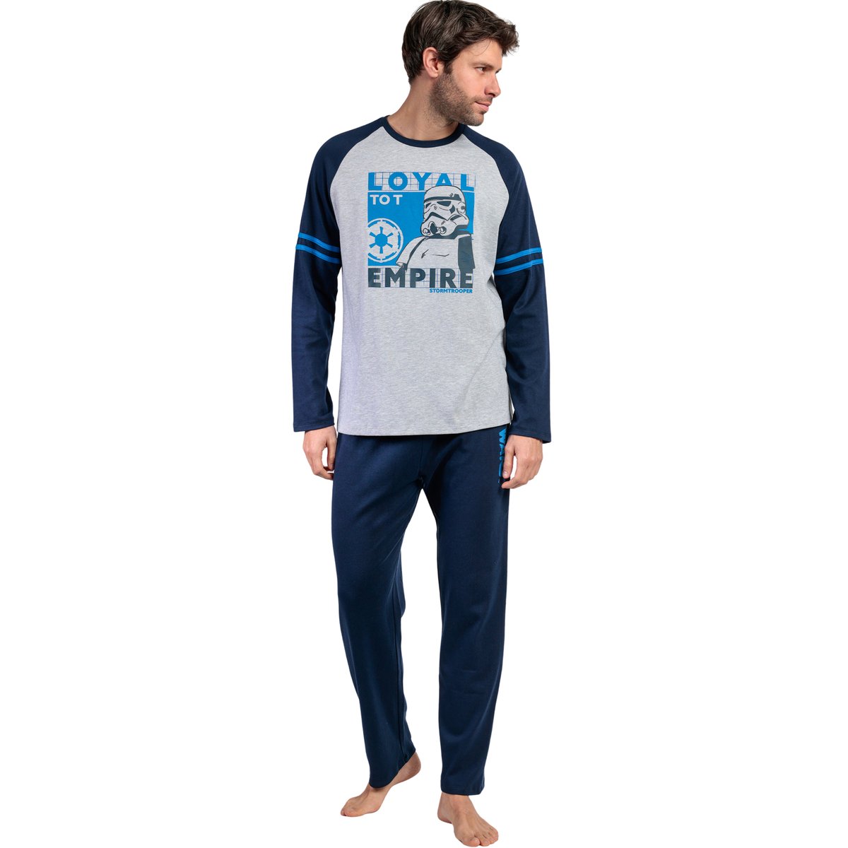 Pyjama pantalon top manches longues Sport Star Wars bleu marine, ADMAS
