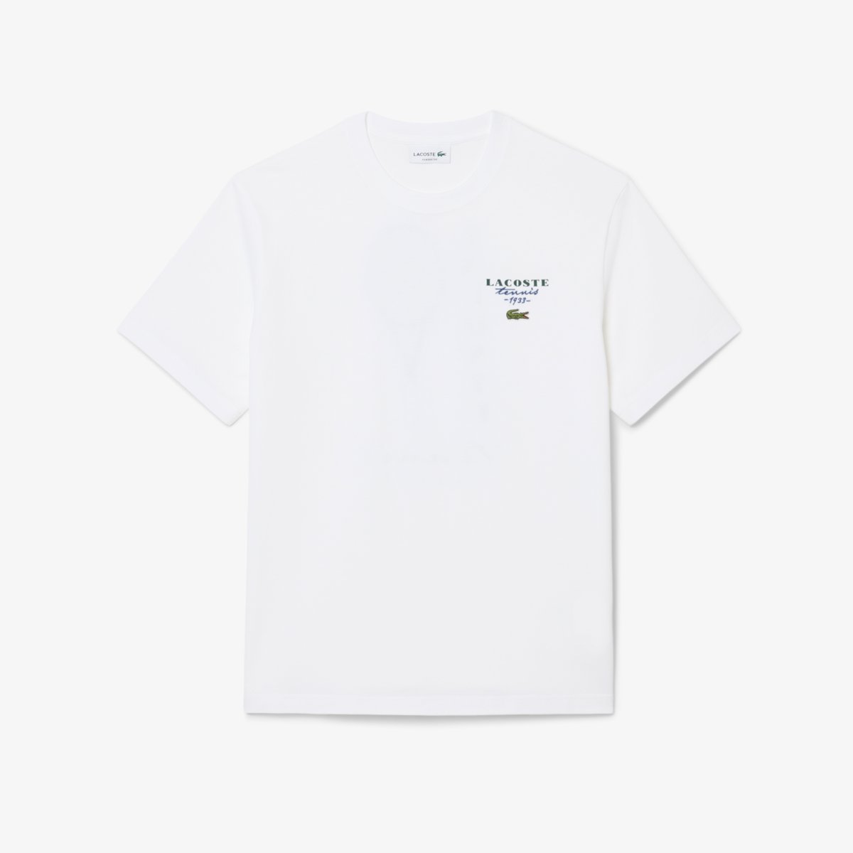 T-shirt jersey imprimé tennis broderie blanc-001, LACOSTE