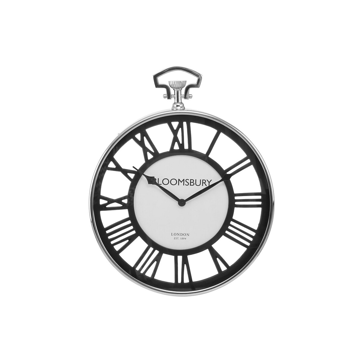 40cm Black Nickel Pocket Style Wall Clock black, FIFTY FIVE SOUTH