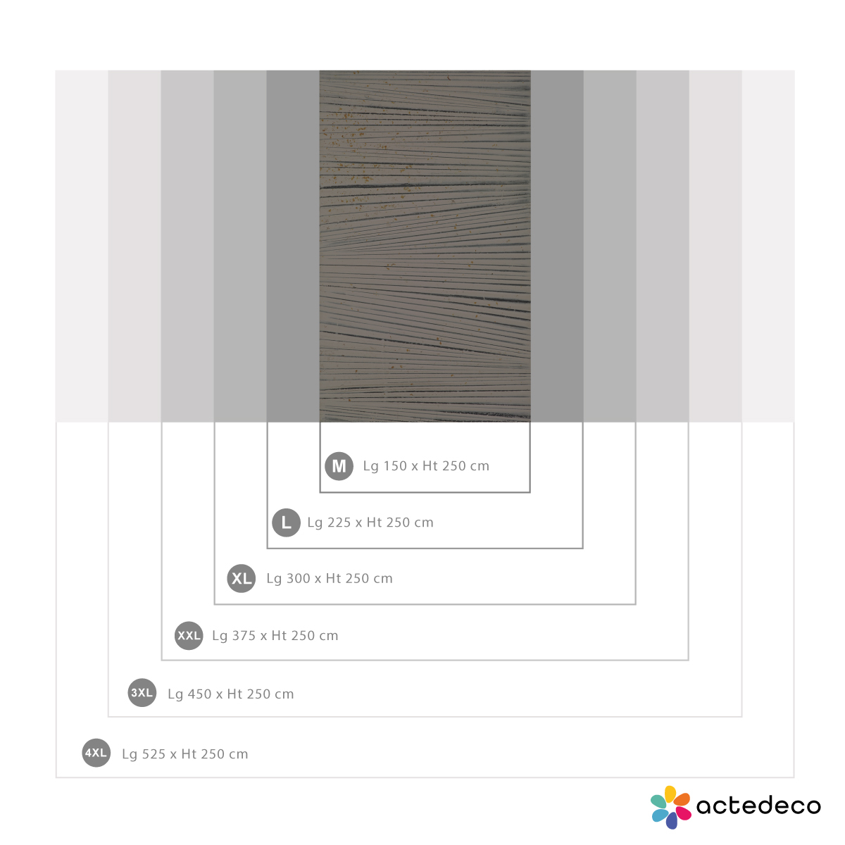 Papier peint panoramique Surface Infinity lines blanc, ACTE DECO