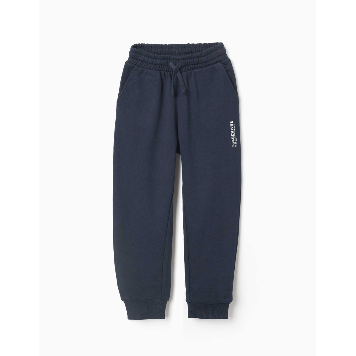 Pantalon de jogging ajusté en molleton avec poches et imprimé ZY bleu foncé, ZIPPY