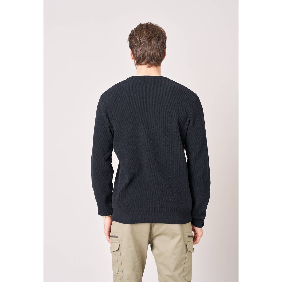 Pull homme col montant poche zippée RUNNER noir, DEELUXE