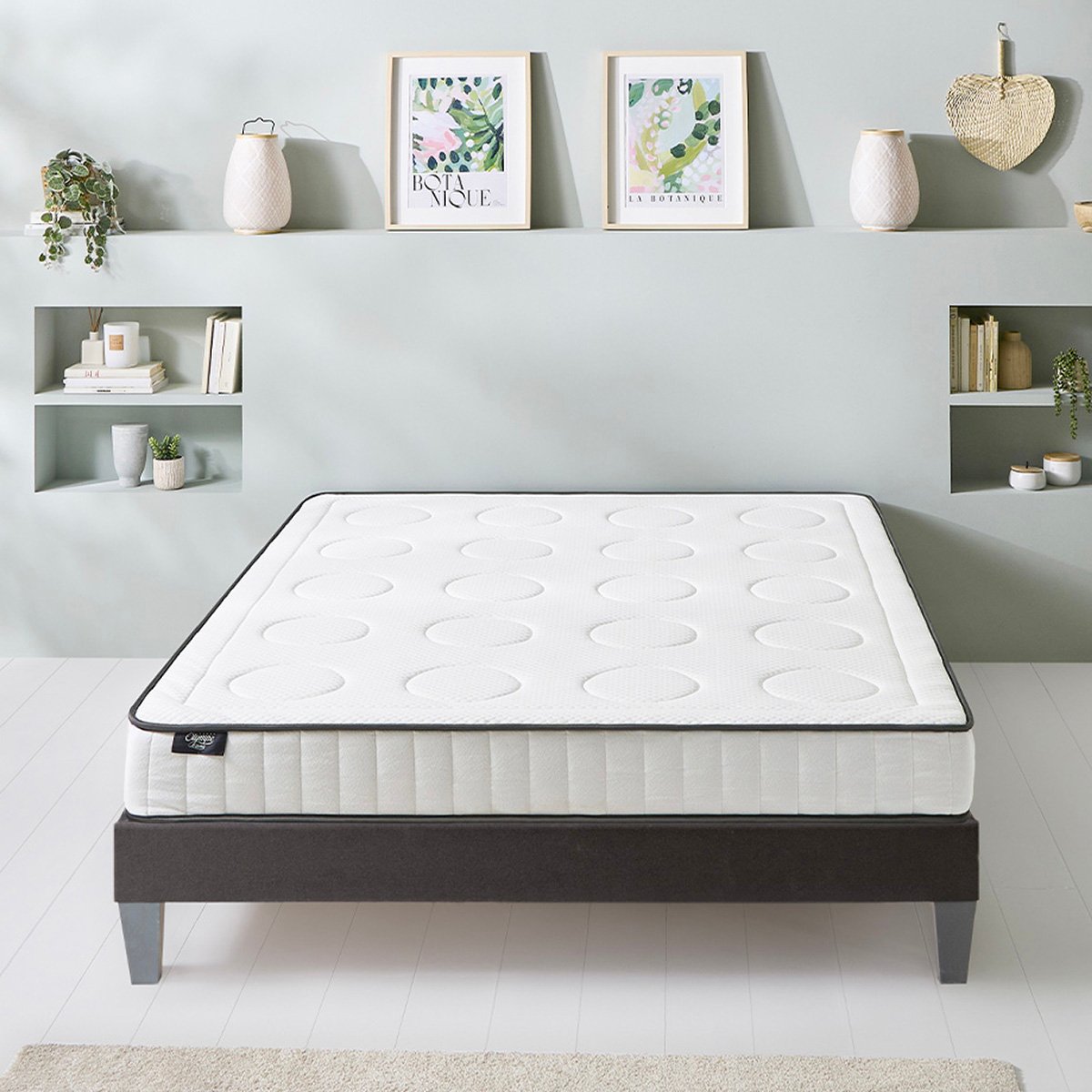 Matelas Mousse Cristal 90x200 cm Accueil Mémoire de forme blanc, OLYMPE LITERIE