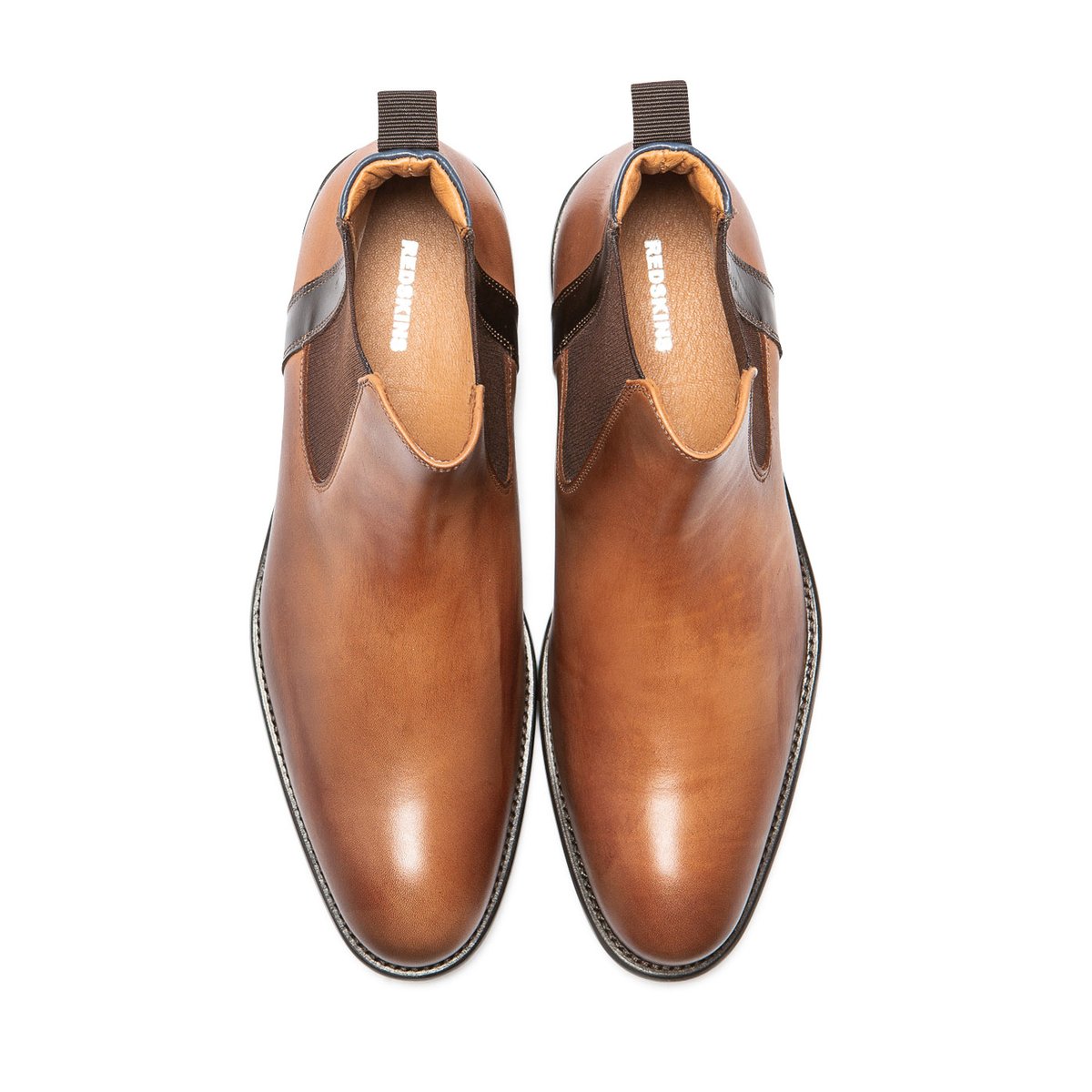 Chelsea boots cuir PRESENCE cognac+marron+marine, REDSKINS