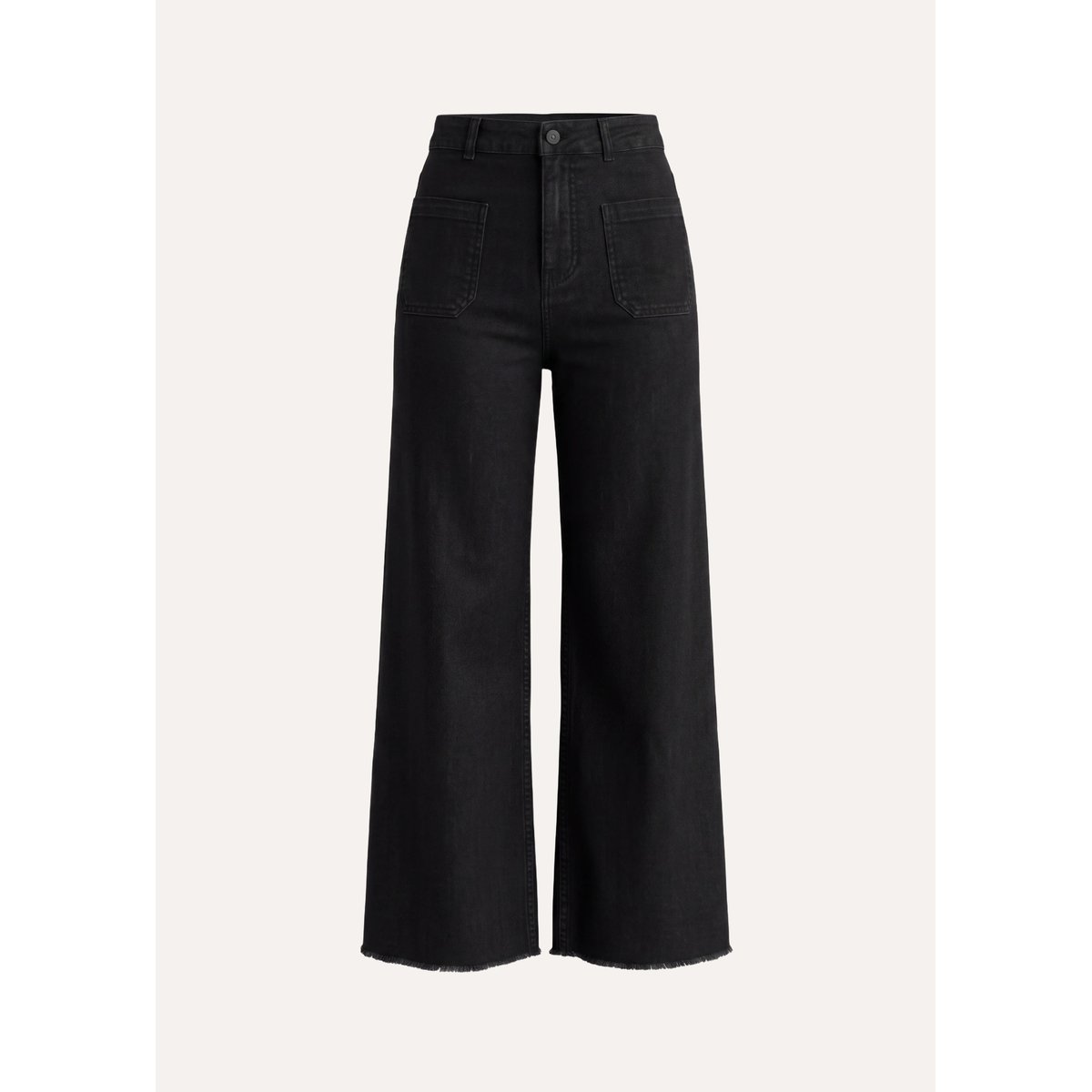Jean flare taille haute en coton biologique noir, LA FEE MARABOUTEE