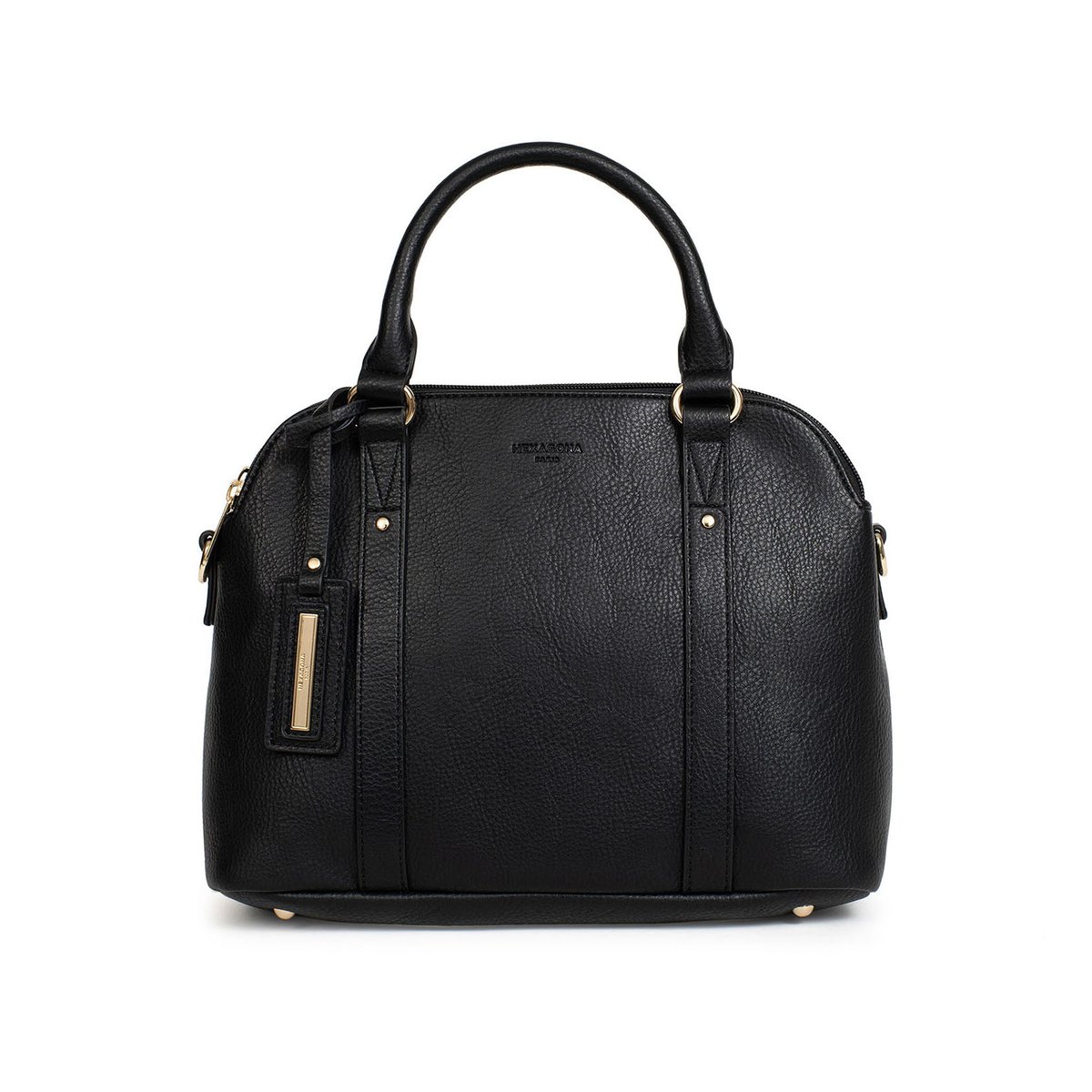 Sac porté main 2 poignées TOSCANE noir, HEXAGONA
