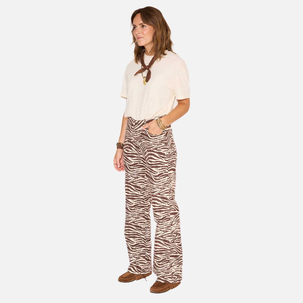 Pantalon THE JAGGER ZANZIBAR PRINT naturel, MKT STUDIO