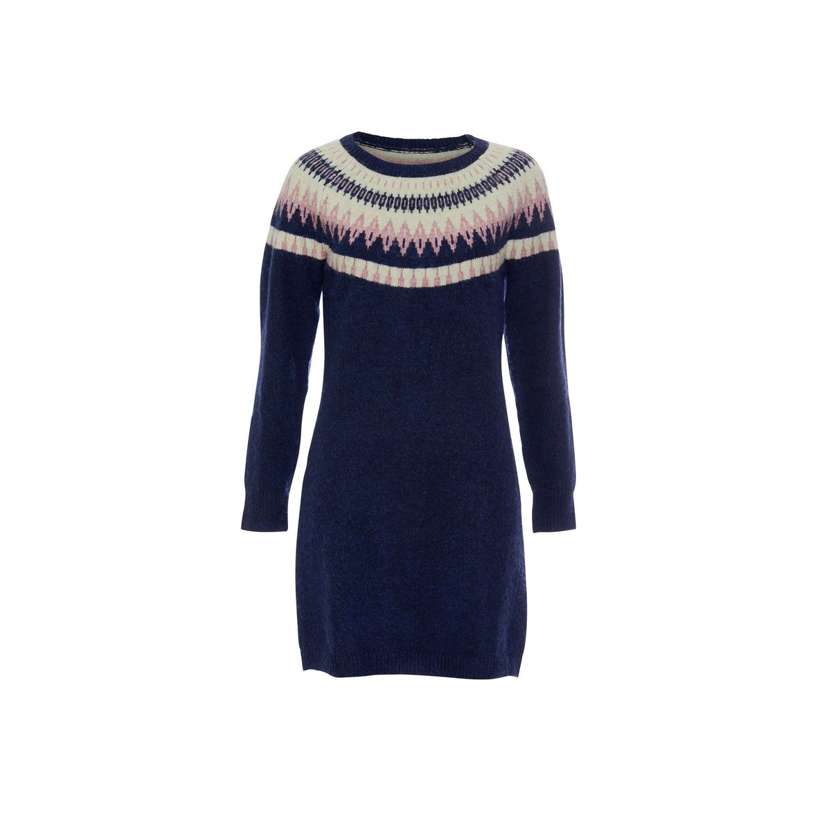 Robe pull jacquard à motif LATA bleu nuit vili, LA FIANCÉE