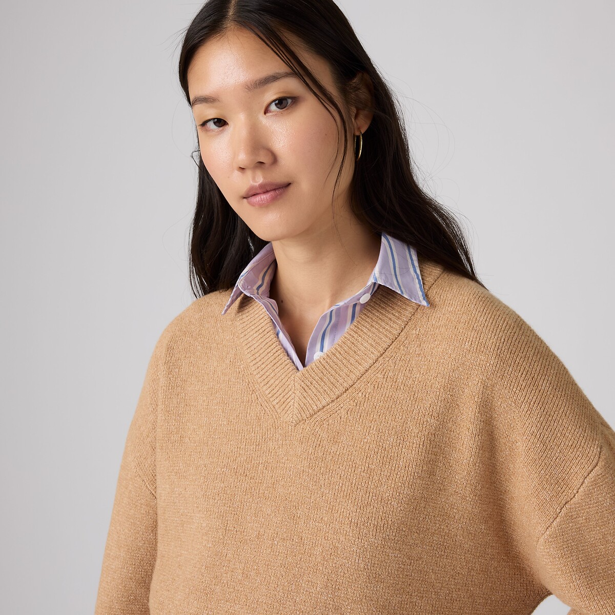 Pull col V manches longues camel, LEVI'S