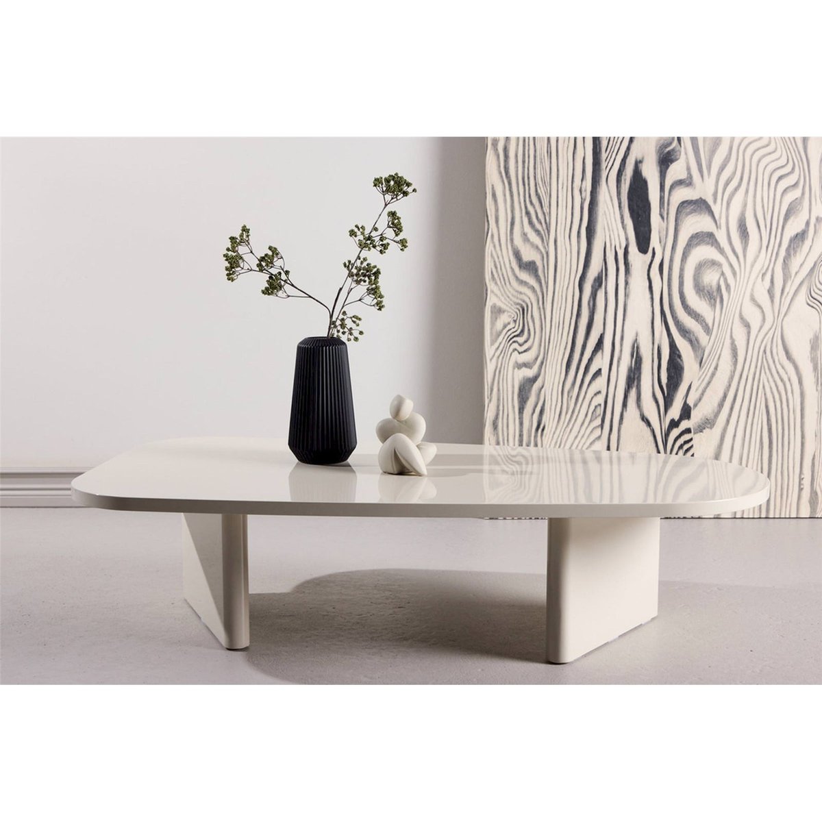 Table basse forme organique collection RITONY beige clair, RECOLLECTION