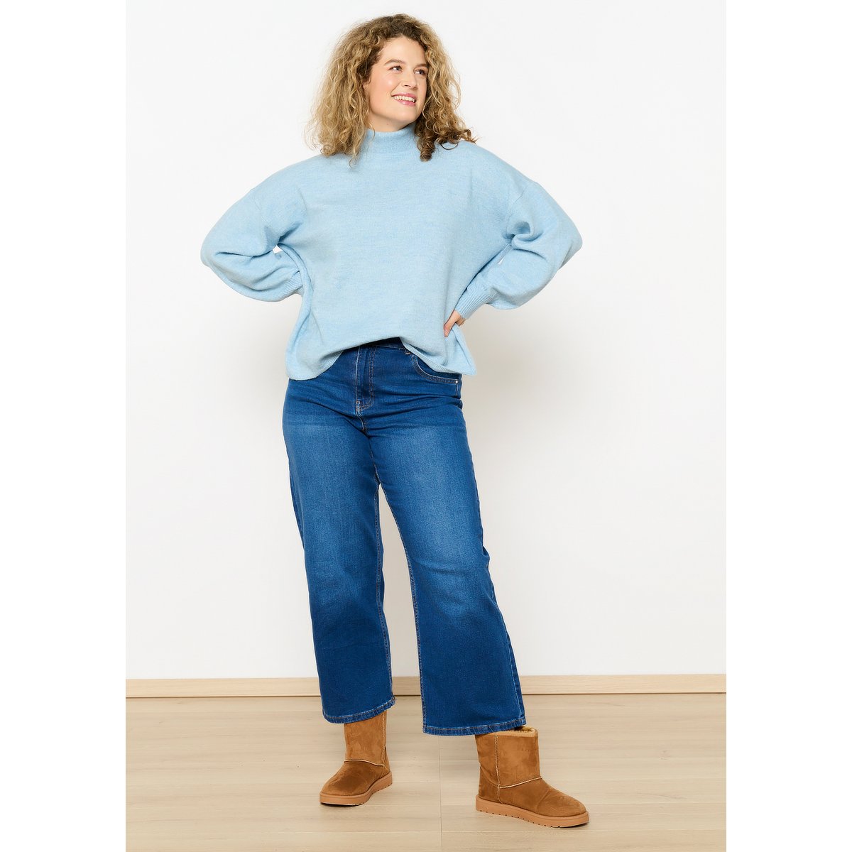 Pull à col roulé bleu pastel, LOLALIZA