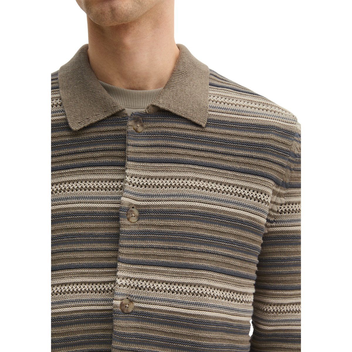 Veste en tricot regular en coton bio et en lin combo, MARC O'POLO