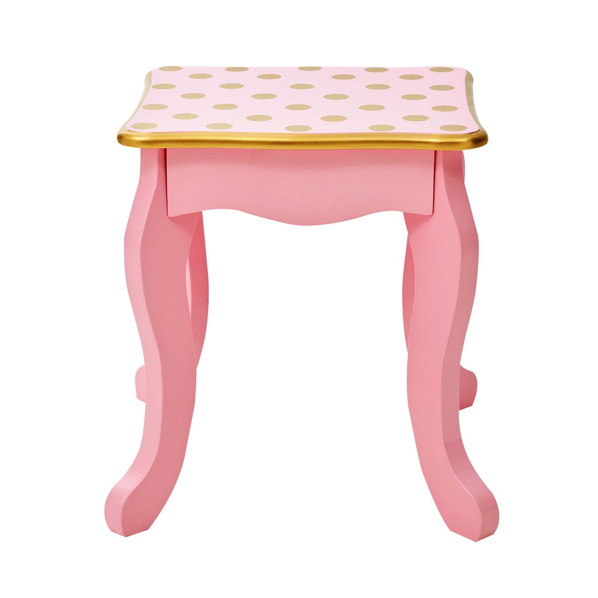 Coiffeuse Tabouret Enfant Bois avec miroir, tabouret et tiroir, FASHION PRINTS rose, TEAMSON KIDS