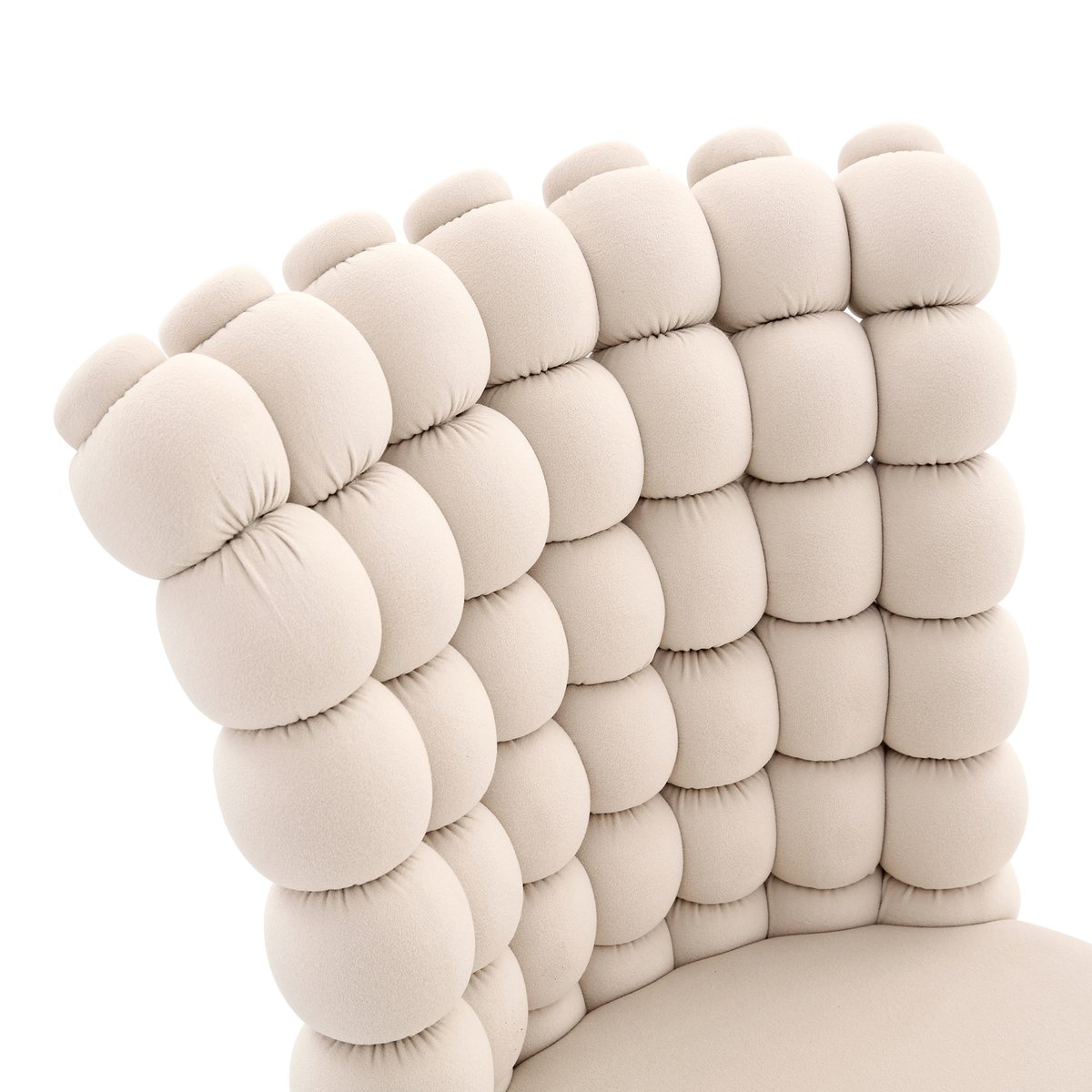 Lot de 4 chaises de salle à manger en velours avec pieds métal, BOBBI beige, MEUBLES COSY