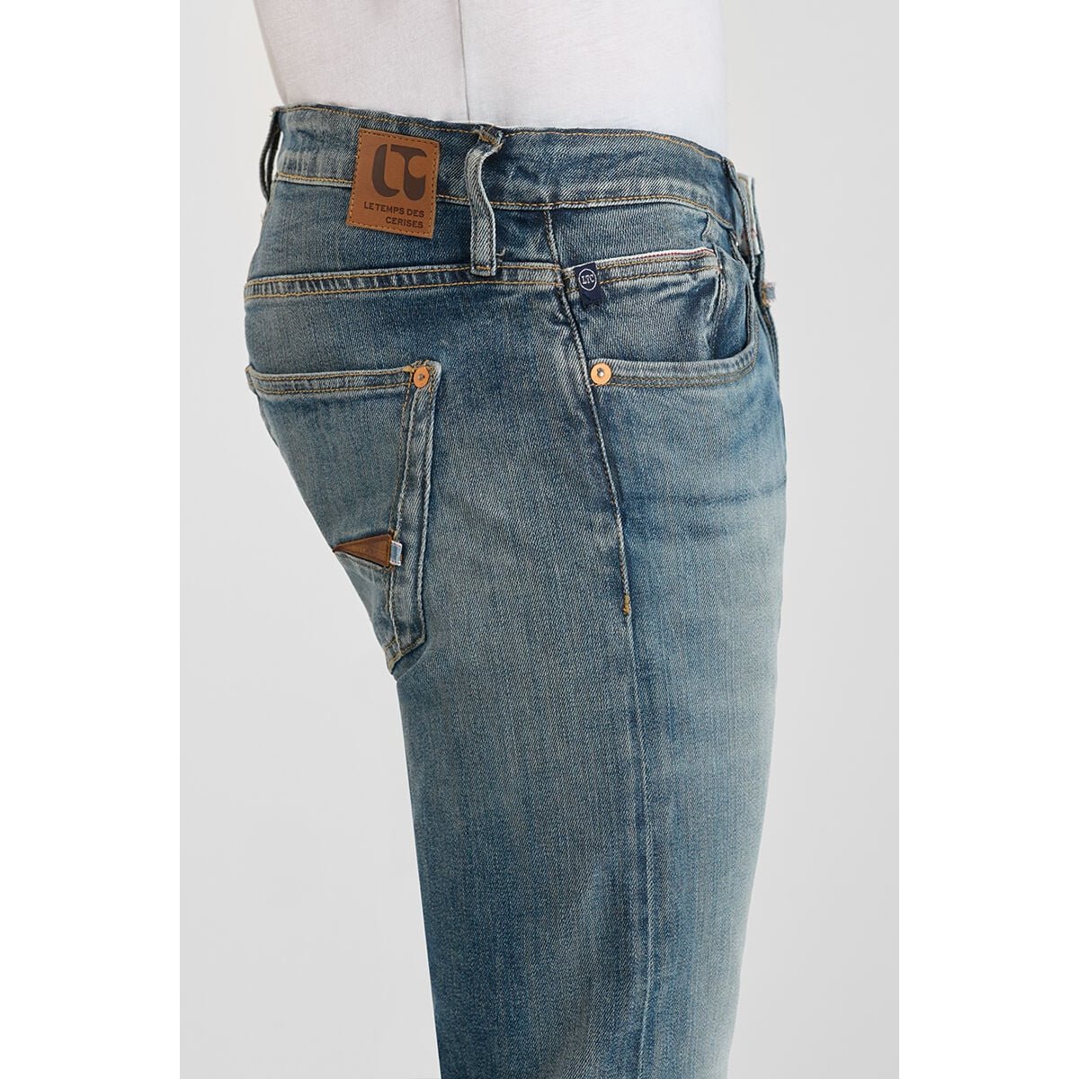 Jeans slim stretch 700/11, longueur 34 blue, LE TEMPS DES CERISES