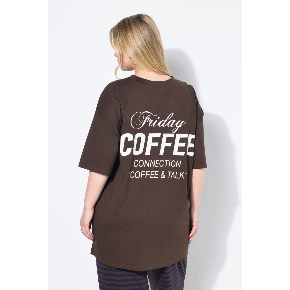 T-shirt oversize, imprimé Coffee dans le dos marron pin, STUDIO UNTOLD