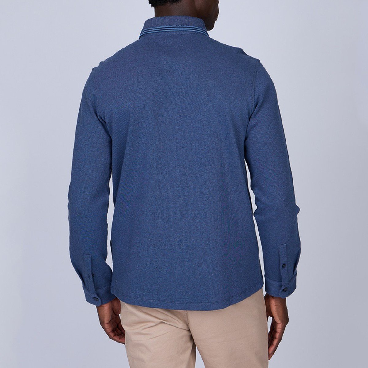 Polo piqué Oxford bleu marine, MISE AU GREEN