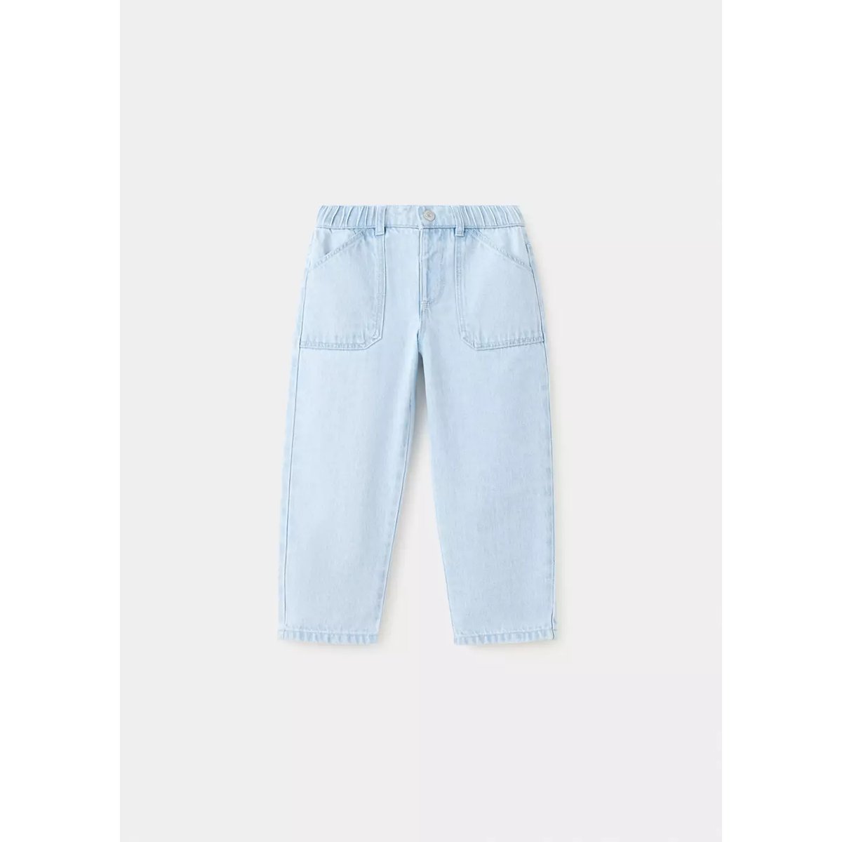Jean droit taille élastique bleu clair, MANGO BABY