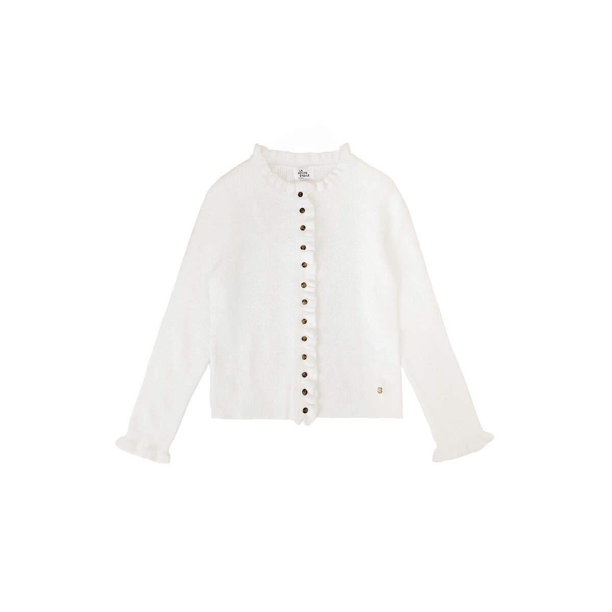 Cardigan con volant, MUDYA ecru , LA PETITE ETOILE