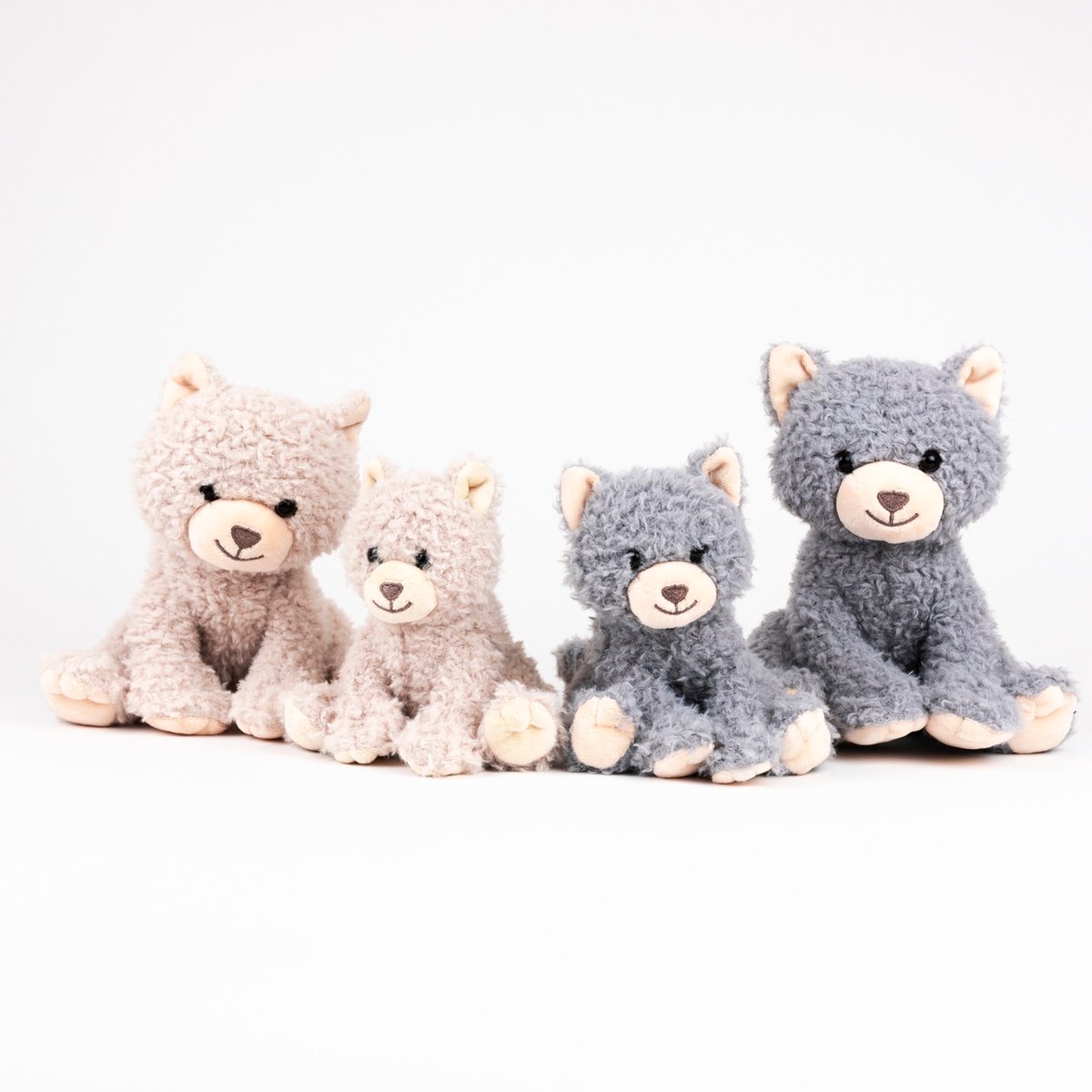 Duo peluches chats Romy 15 cm beige et gris, EGMONT TOYS