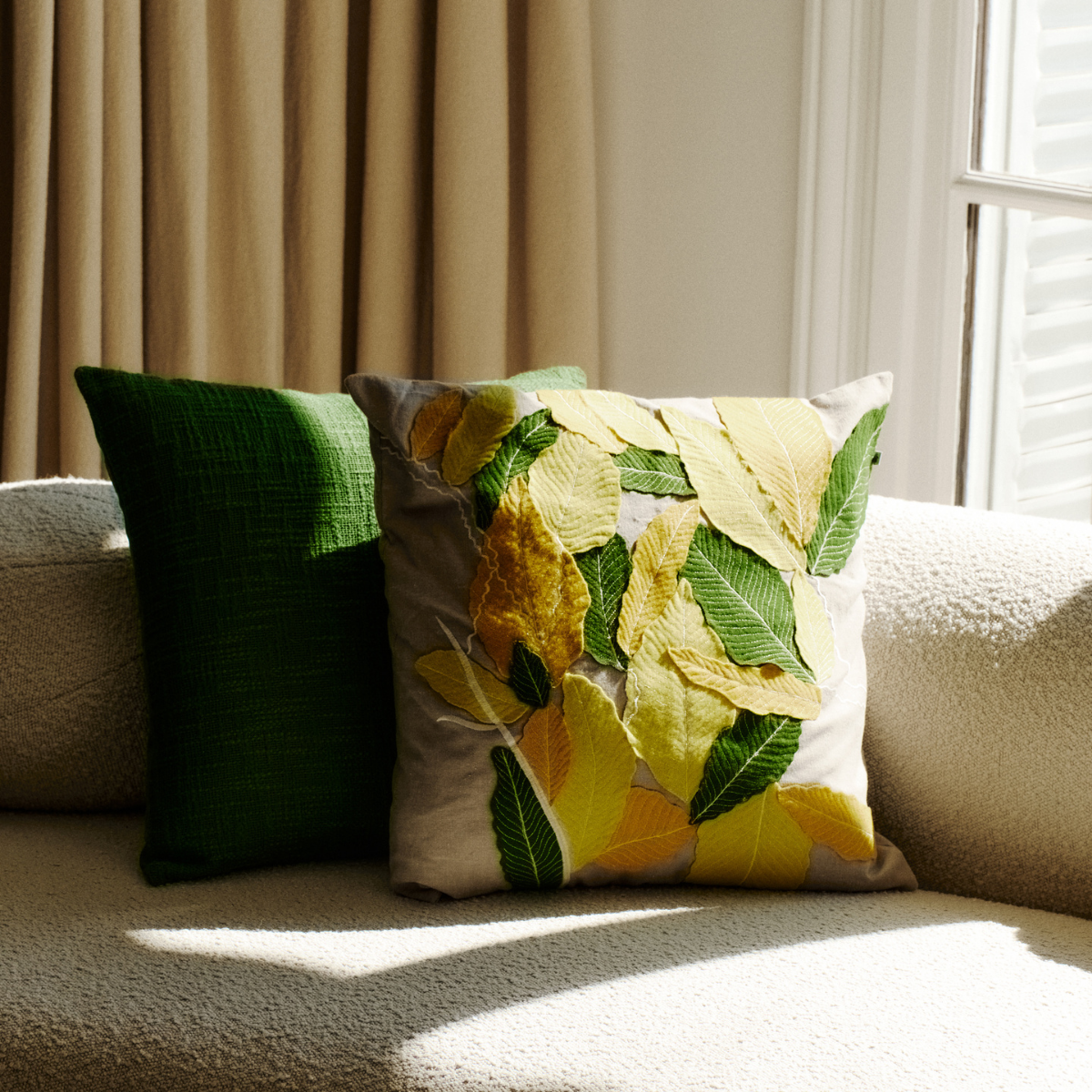 Housse de coussin décorative en coton 50x50 FRESH jaune, SIA DECO