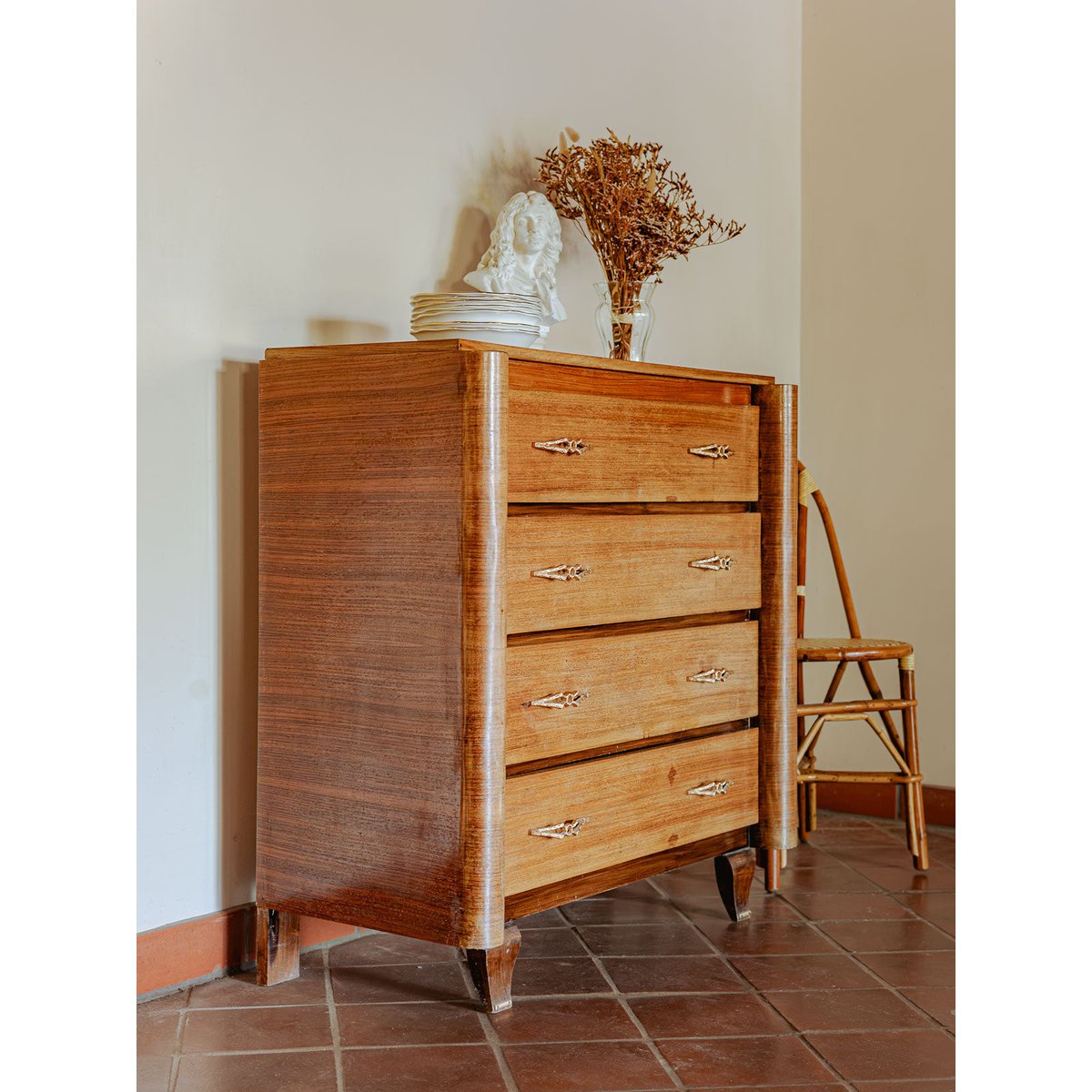 Commode en bois classique art déco Olga N°692 - Bon état bois clair, DEBONGOUT