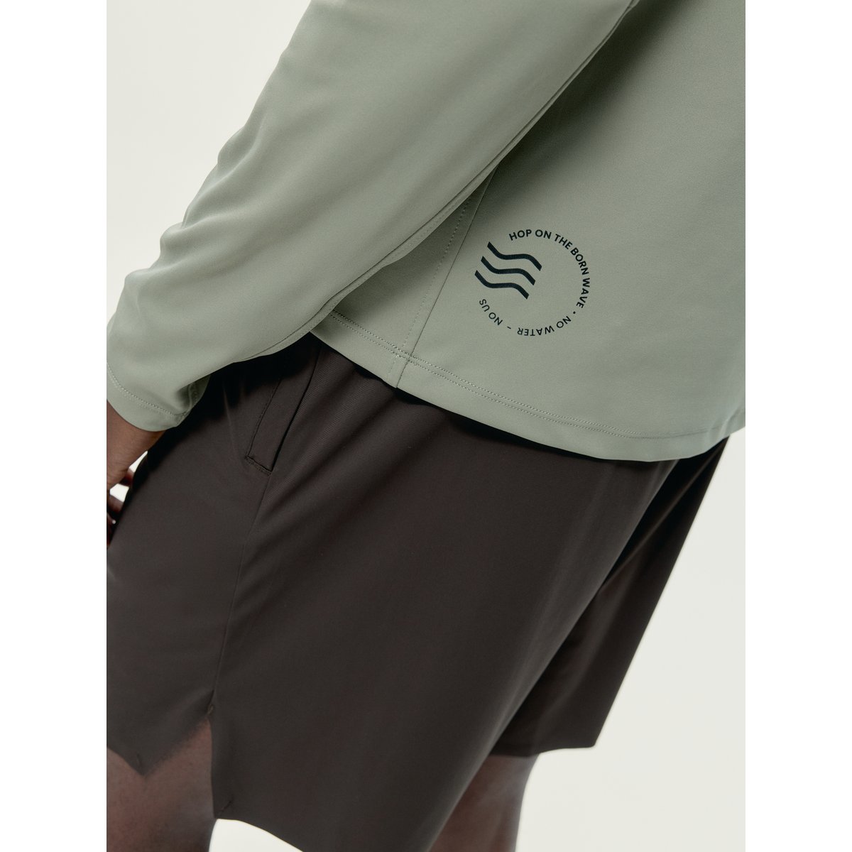Sweat de sport homme Kael Demi-zip fermeture éclair vert thé, BORN