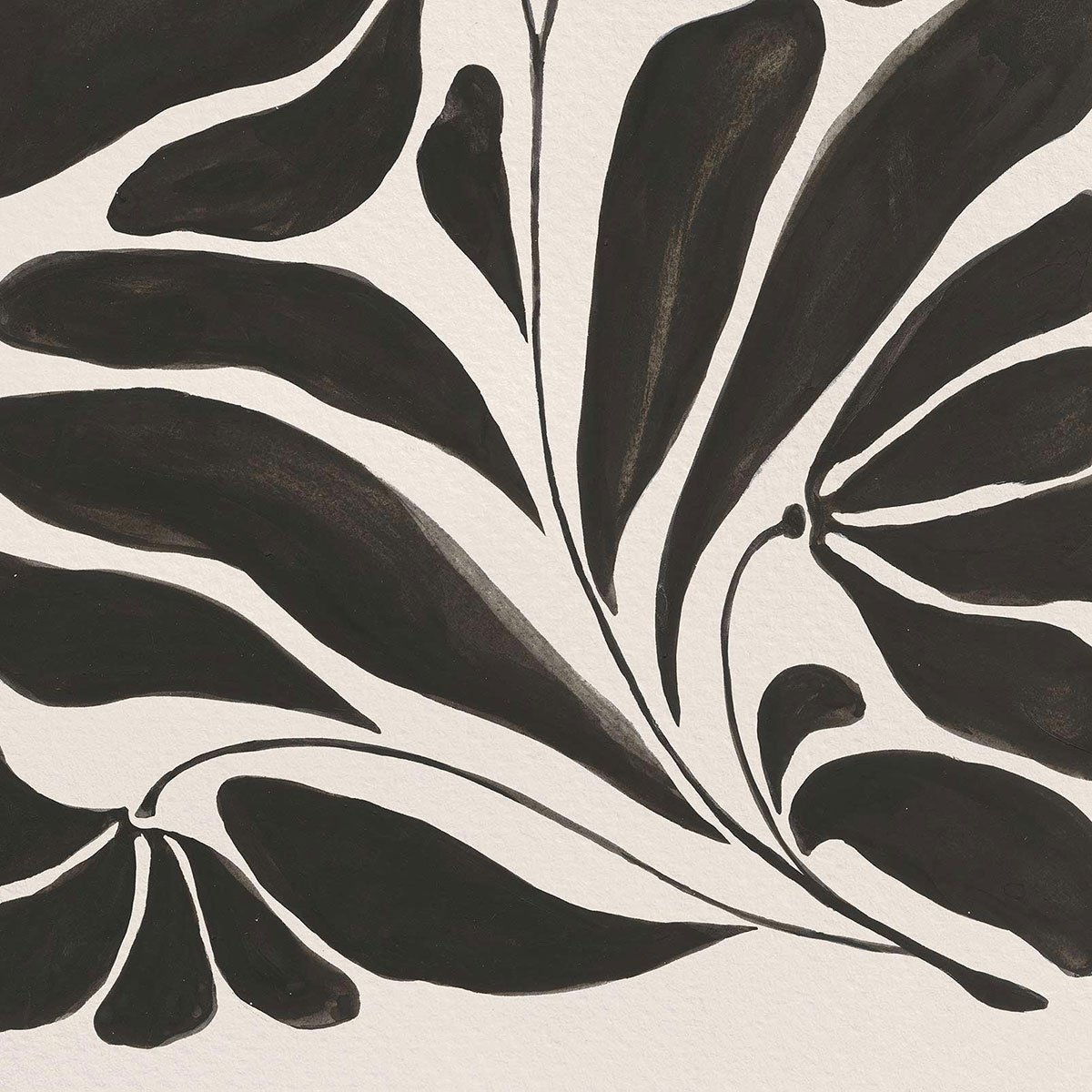 Papier peint graphique black flower intissé, HEXOA