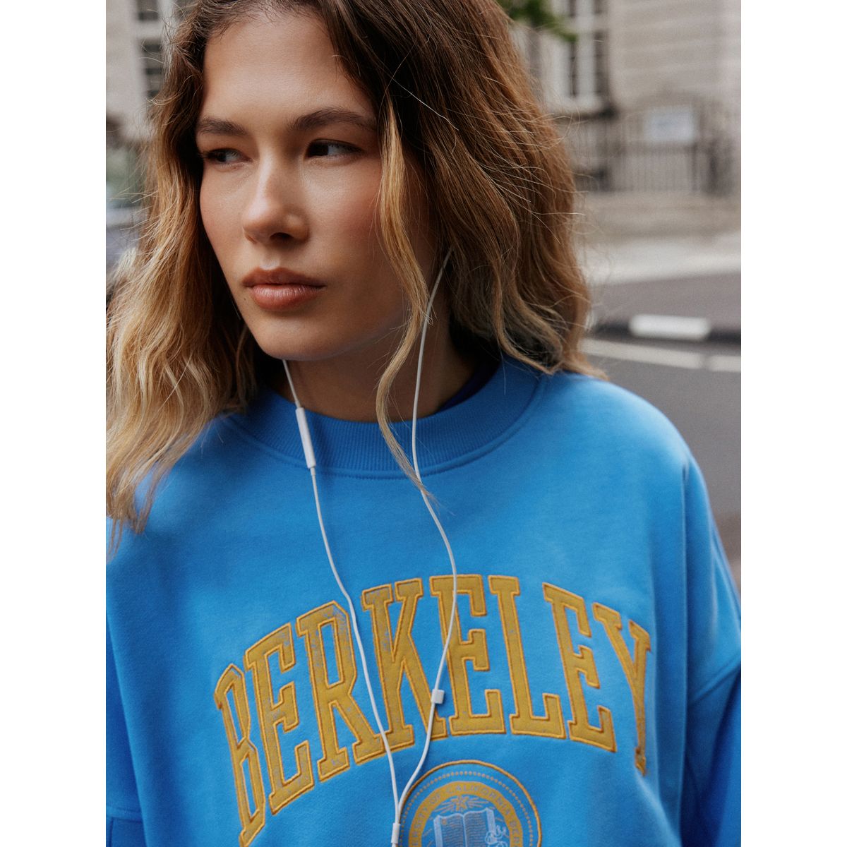 Sweat à motif berkeley sous licence bleu, NEXT