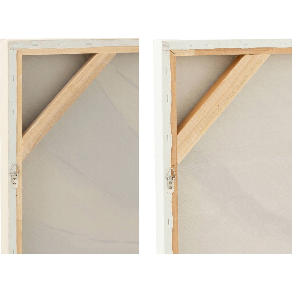 Tableau abstrait toile effet vague, Lot de 2 écru et beige, RECOLLECTION