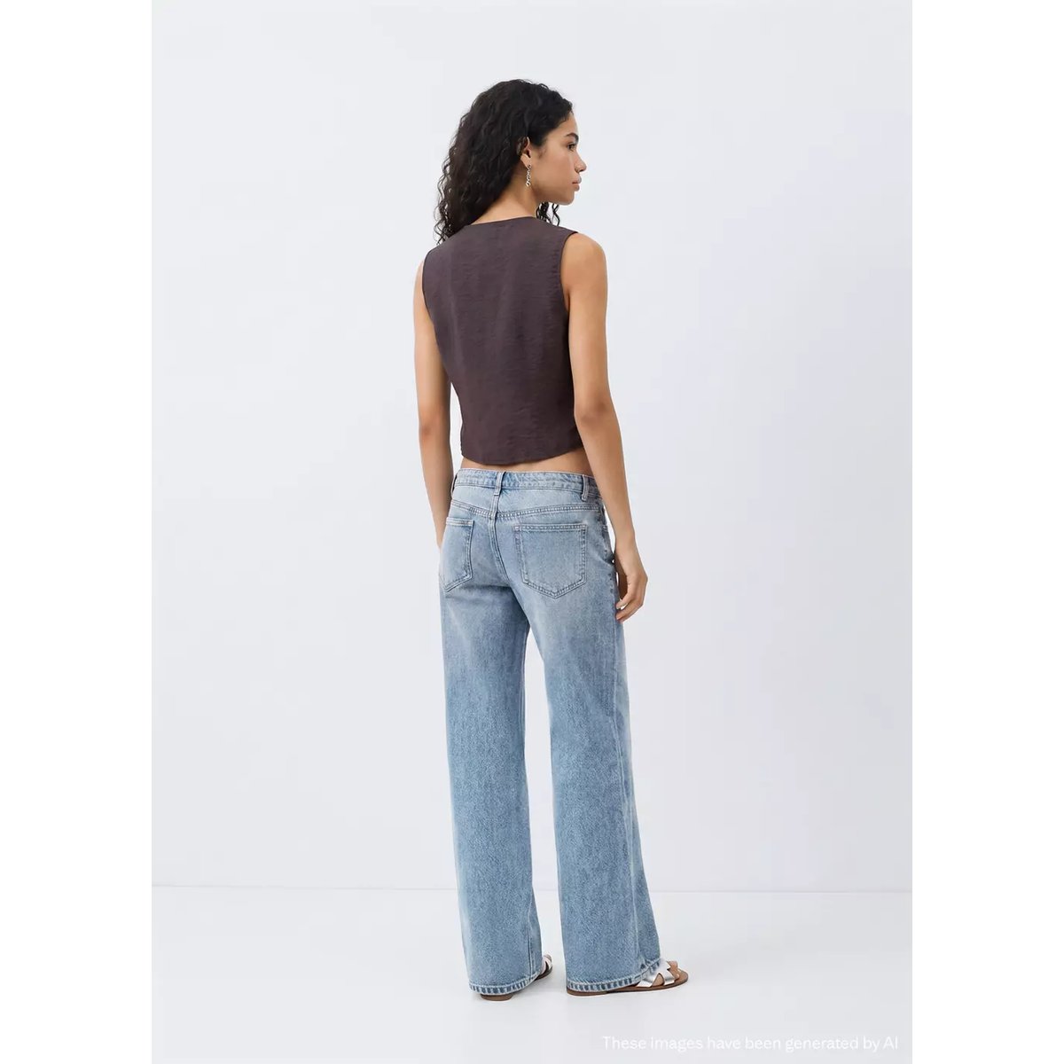 Gilet droit marron, MANGO TEEN