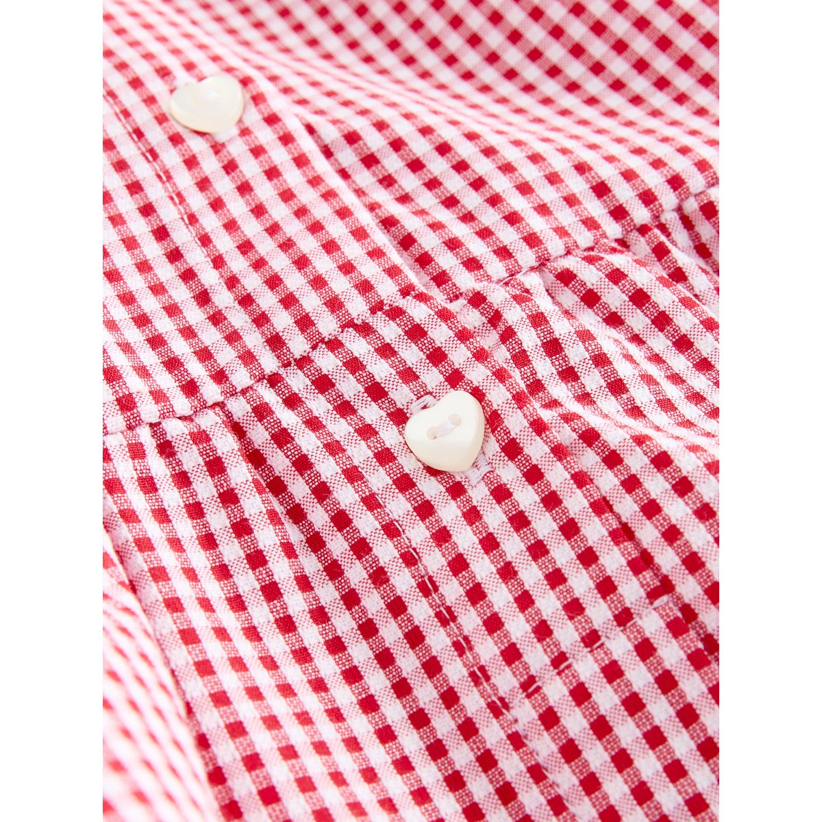 Robe d'école vichy en coton à manches ange rouge, NEXT