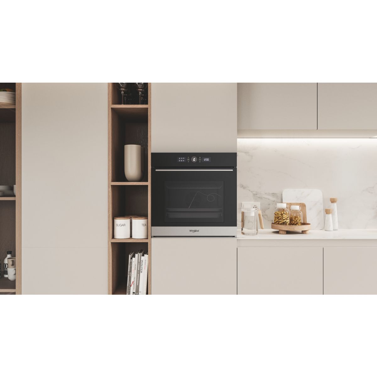 Four encastrable WO51S8CM0XA - Catalyse HydroClean, Cuisson Multi-niveaux Cook4, Inox couleur unique, WHIRLPOOL