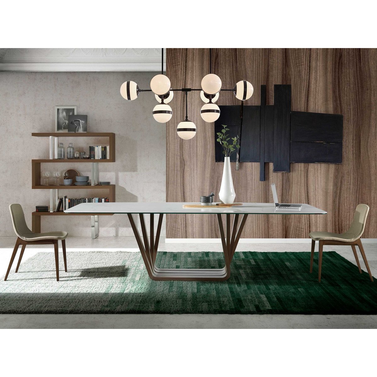 Chaise en tissu beige beige | walnut, ANGEL CERDA