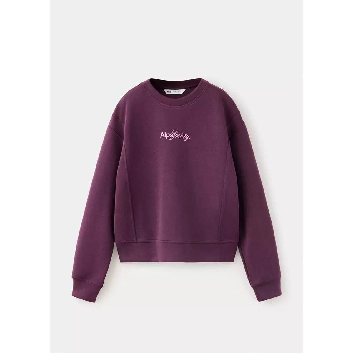 Sweat à inscription imprimée rouge foncé, MANGO KIDS