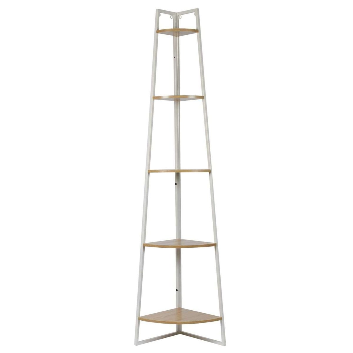 Etagère d'angle 5 niveaux en bois et métal EDISON blanc, THE HOME DECO FACTORY