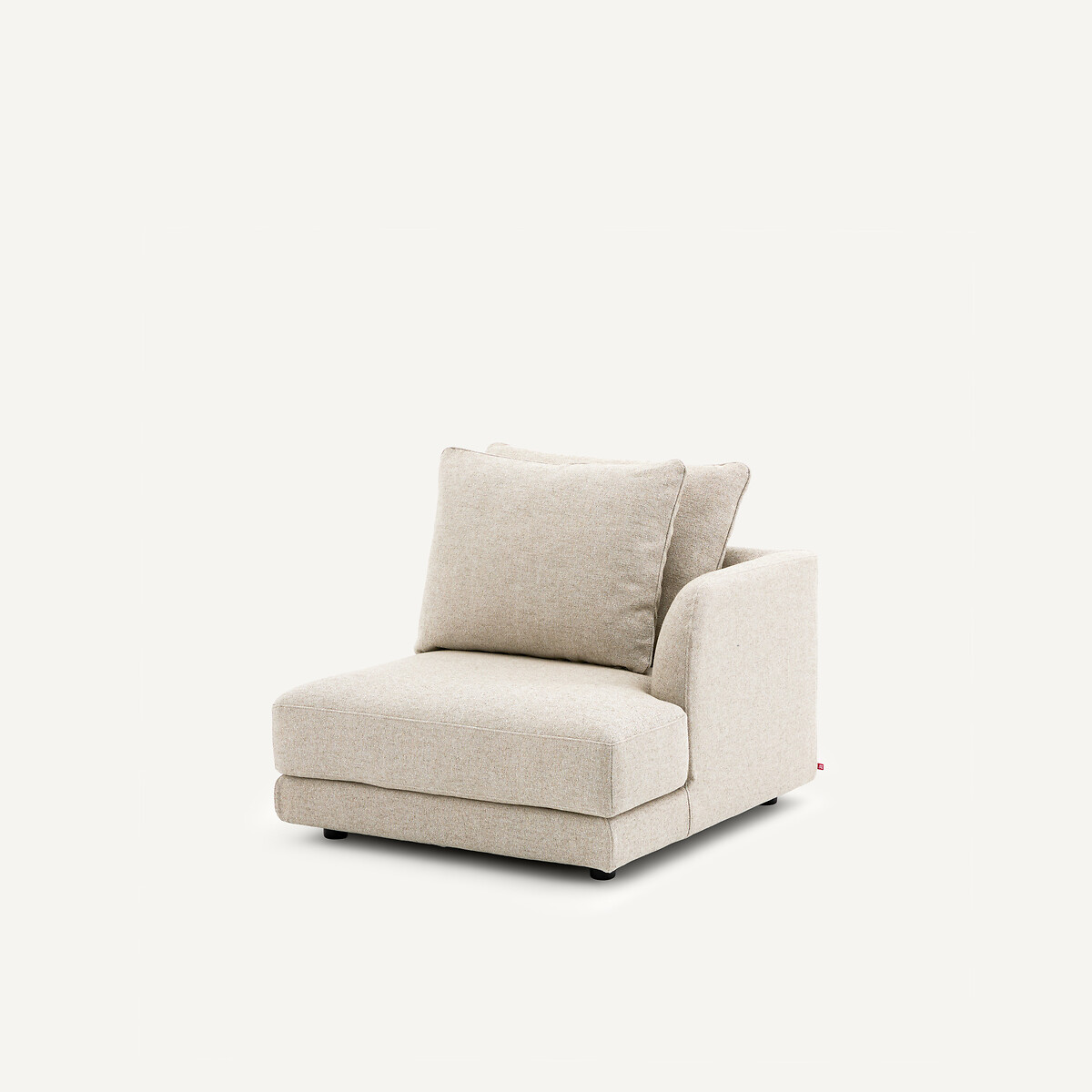 Demi-canapé droit, modulable en texturé viscose et lin, TIBERIO naturel, AM.PM