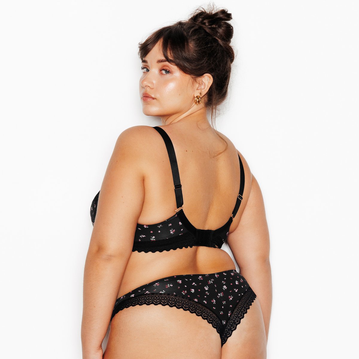 Soutien-gorge corbeille grande taille DOUCE multico noir, ROUGEGORGE LINGERIE