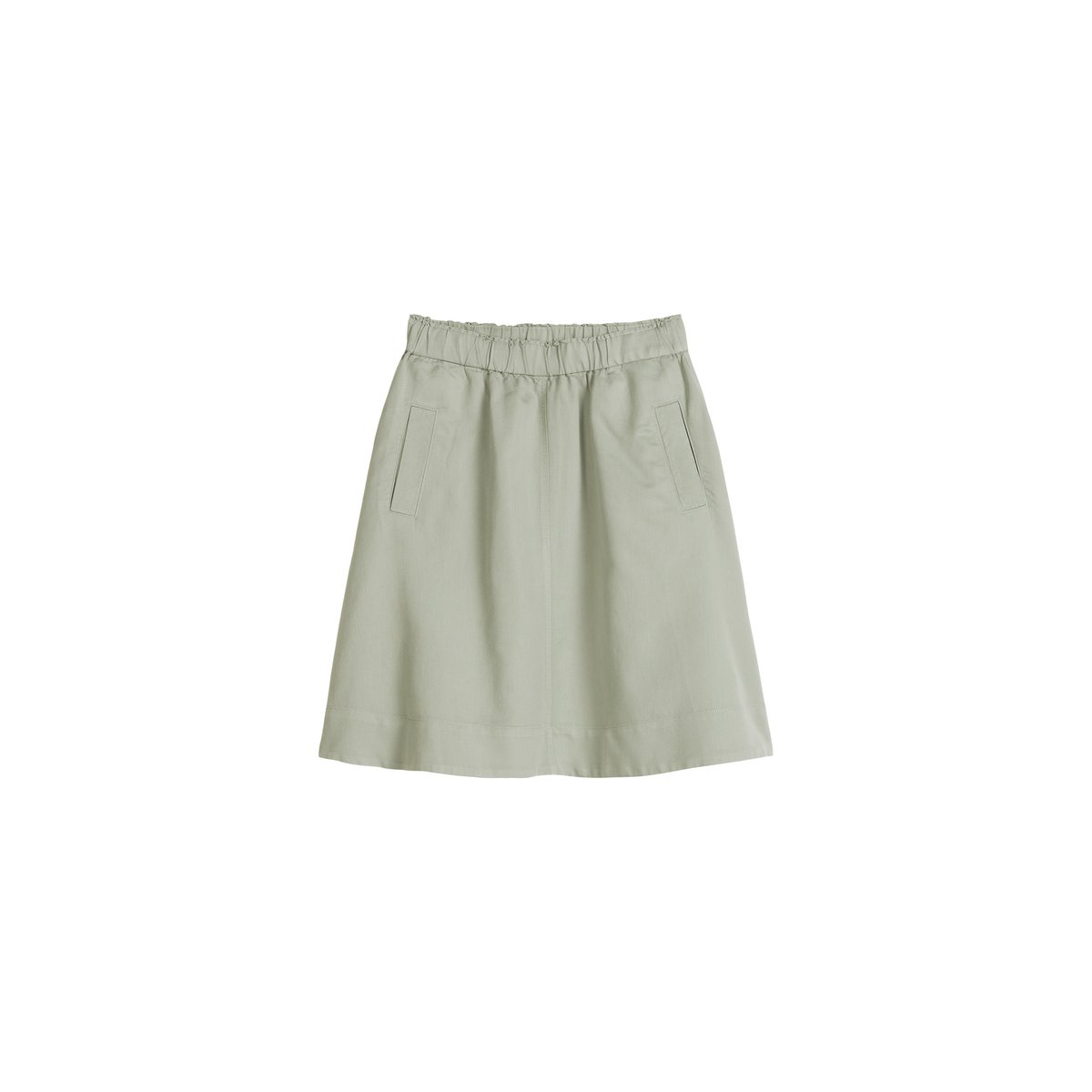 Jupe évasée en mélange de coton organique, de lyocell et de lin vert clair, MARC O'POLO