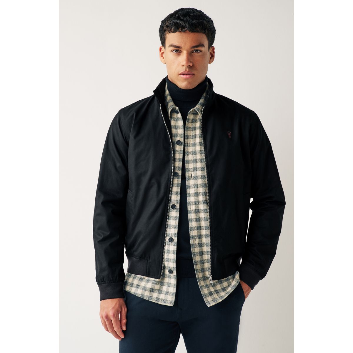 Blouson harrington déperlant doublure noir, NEXT