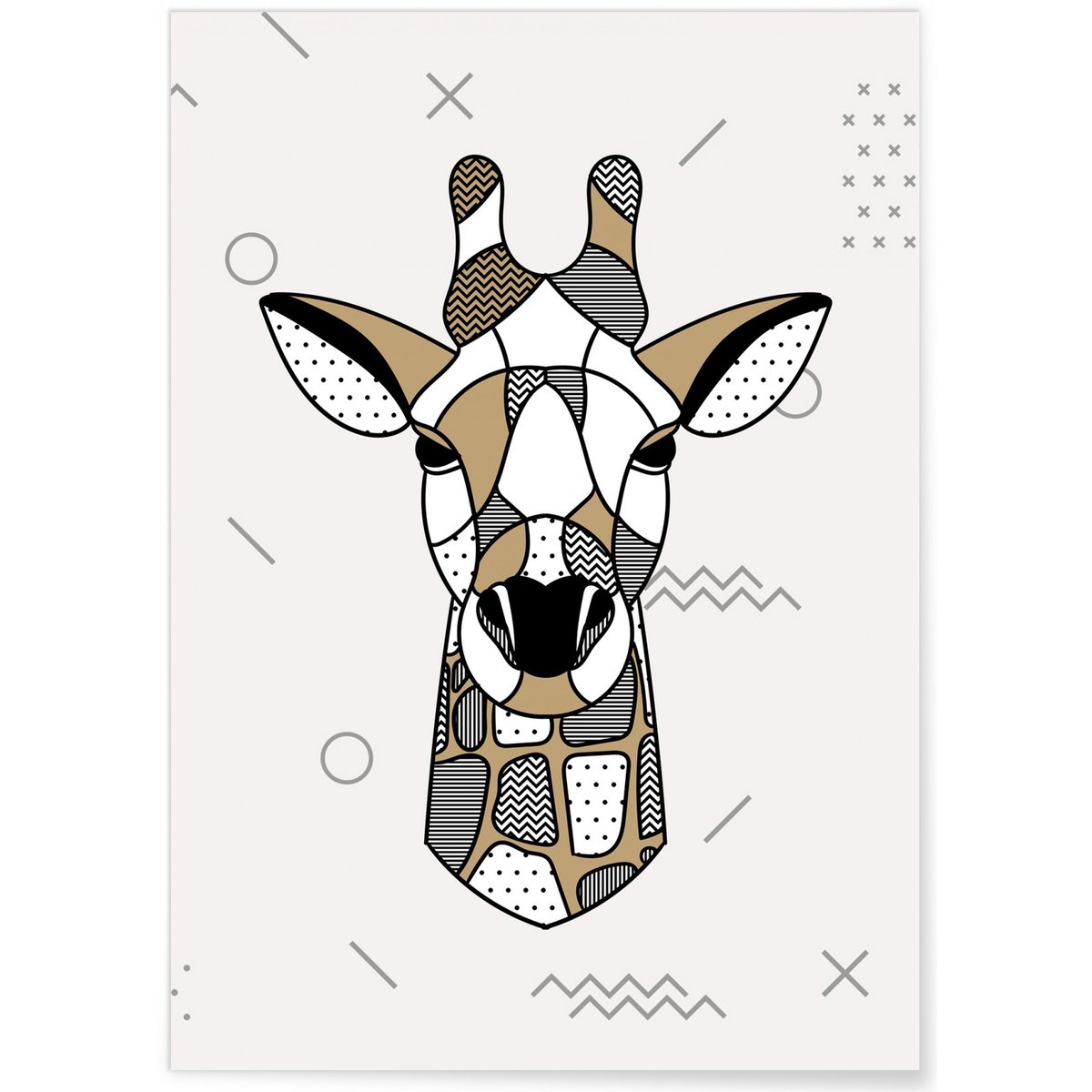 Affiche Girafe scandinave blanc, L'AFFICHERIE