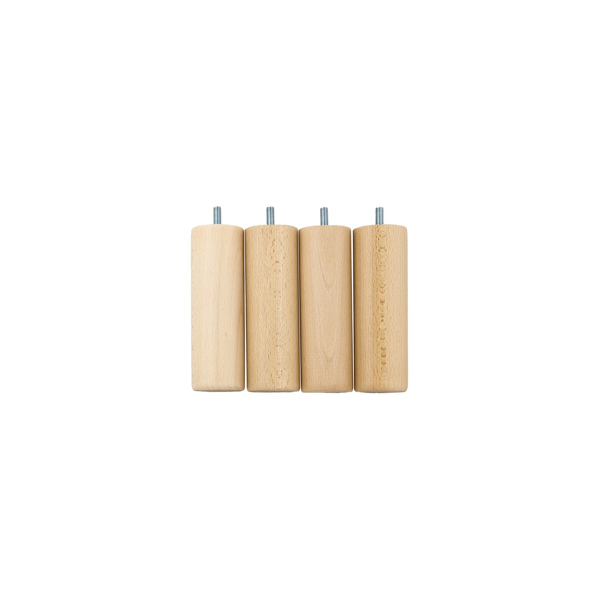 Jeu de 4 pieds cylindriques bois vernis bois clair, CAMIF