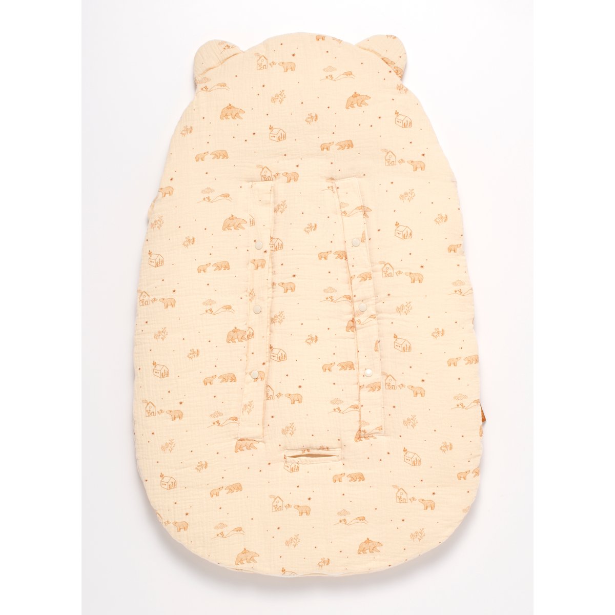 Nid d'ange gaze de coton 5 attaches beige, SAUTHON