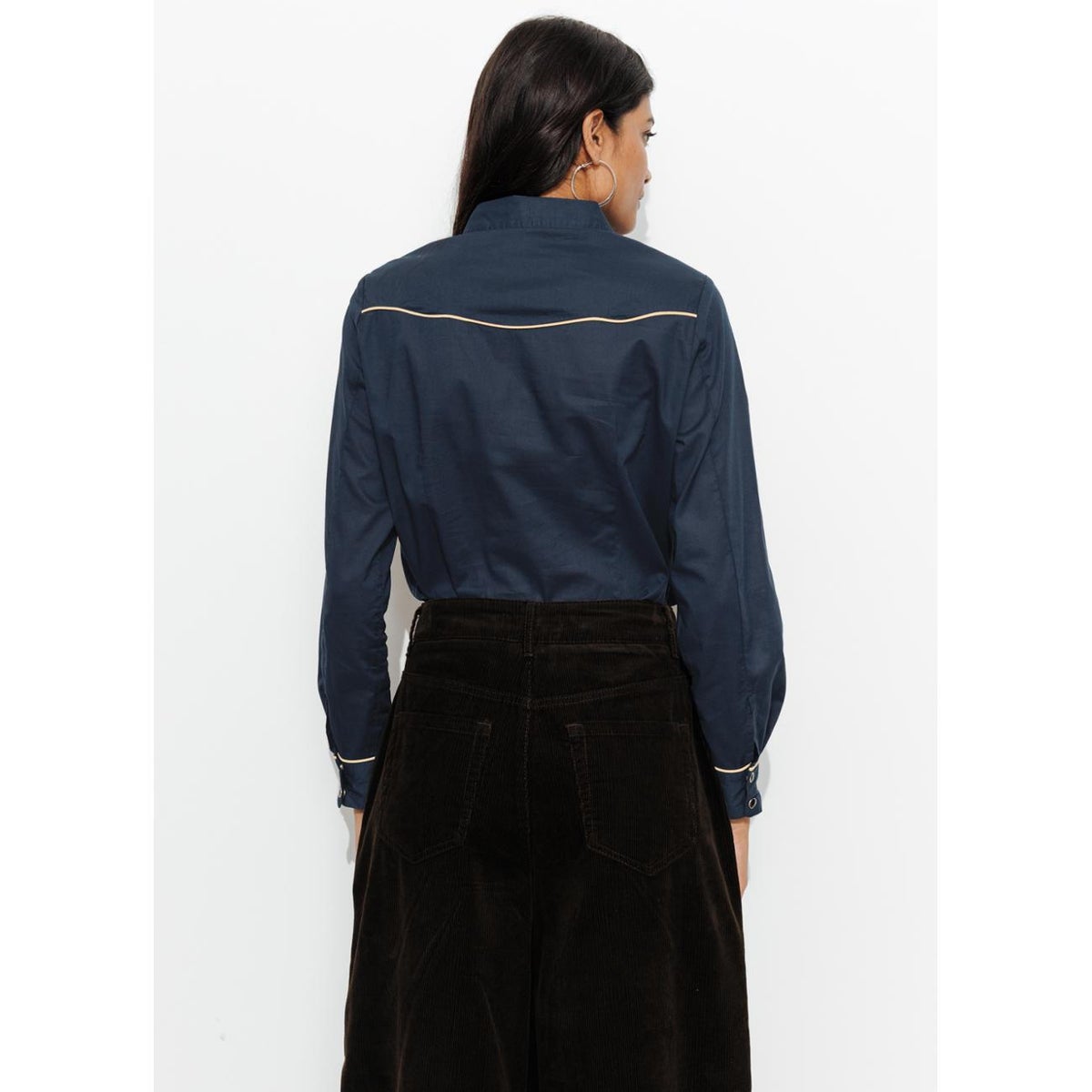 Chemise western imprimée bleu, PROMOD