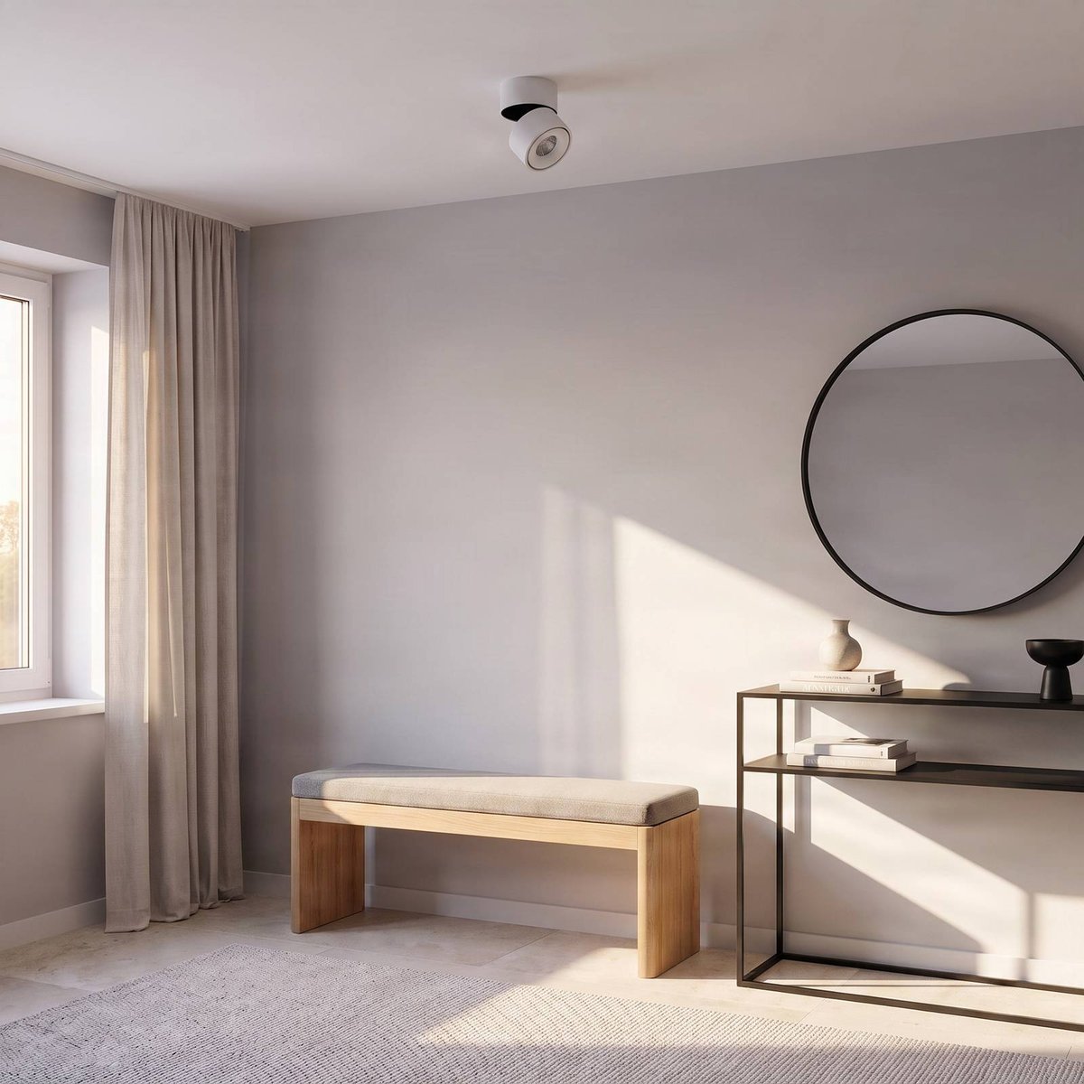 Plafonnier en aluminium moderneLED, Rotari blanc, ARCCHIO