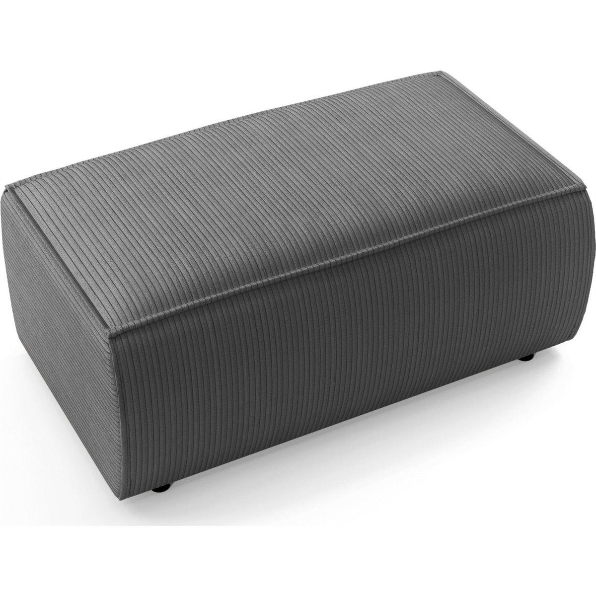 Pouf rectangulaire velours côtelé FARESE marron camel côtelé poso, RECOLLECTION