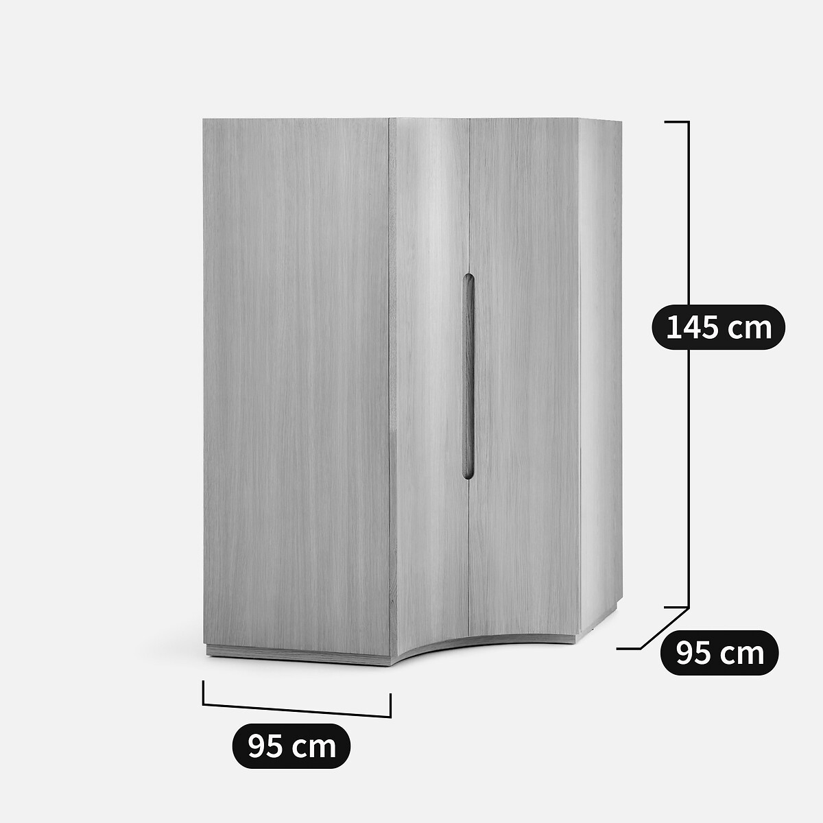 Élément armoire d'angle haute pour dressing modulable, en plaqué chêne, EVORIA naturel, AM.PM