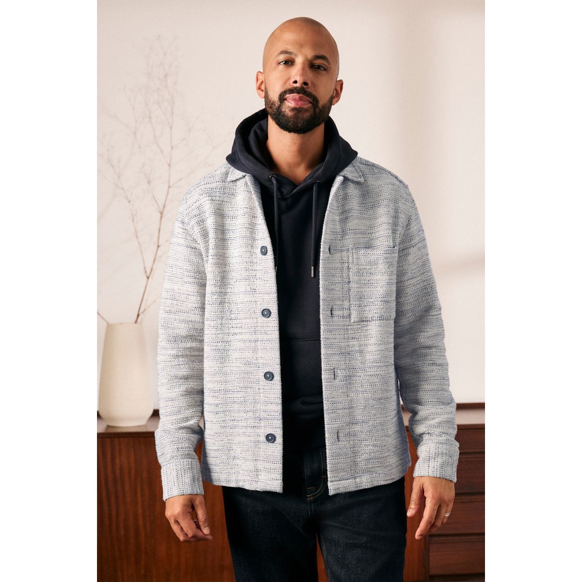 Veste-chemise texturée bleu, NEXT