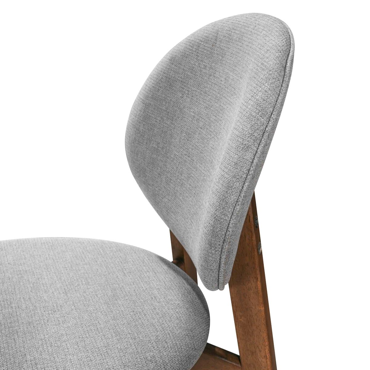 Chaise repas tissu  pied noyer gris clair, ZAGO