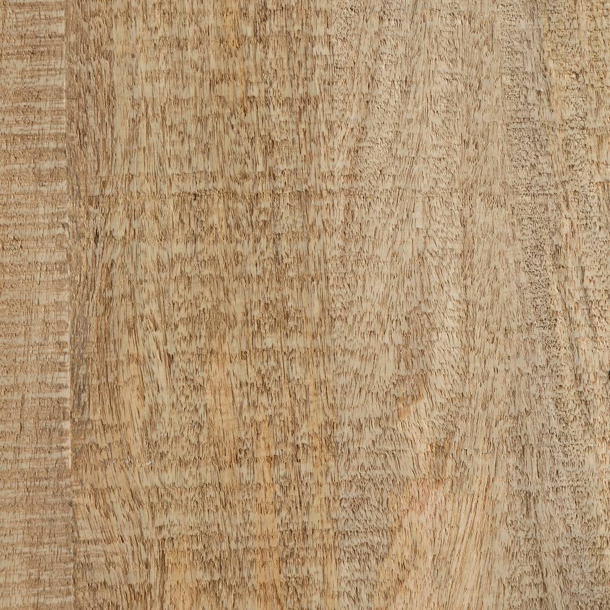 Table basse bois de manguier sur roues SILAS beige, ATMOSPHERA